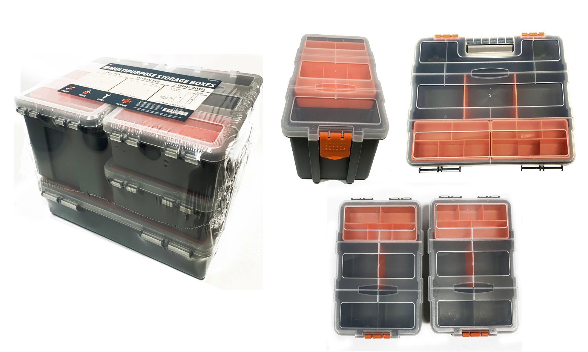 Sona Enterprises 4-Piece Plastic Storage Box Set