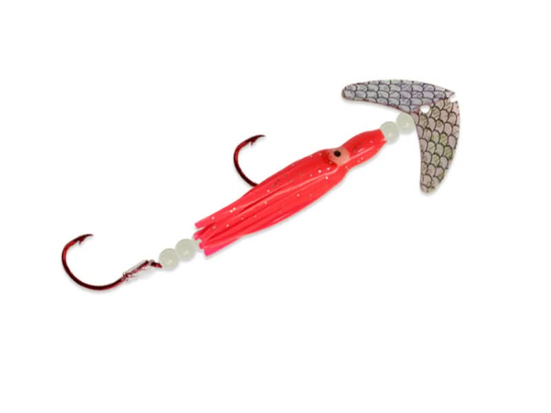 Cha Cha® Sockeye Squidder Size 1/0 Transparent Silver Tiger/Hot Pink Glow