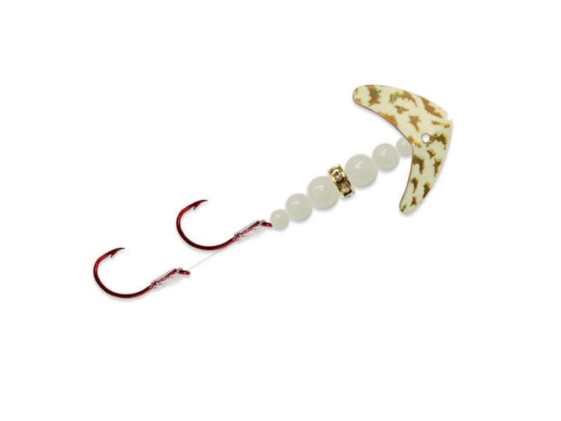 Double Whammy® Mini Kokanee Pro Size 4 Glow Gold Tiger/White