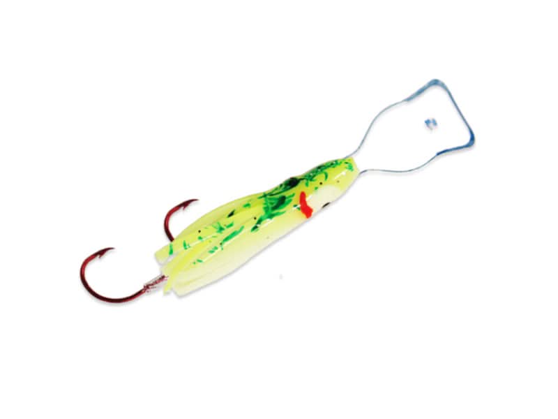 Pee Wee™ Wiggle Hoochie™ Size 2 Chartreuse/Green Splatter Glow/Clear