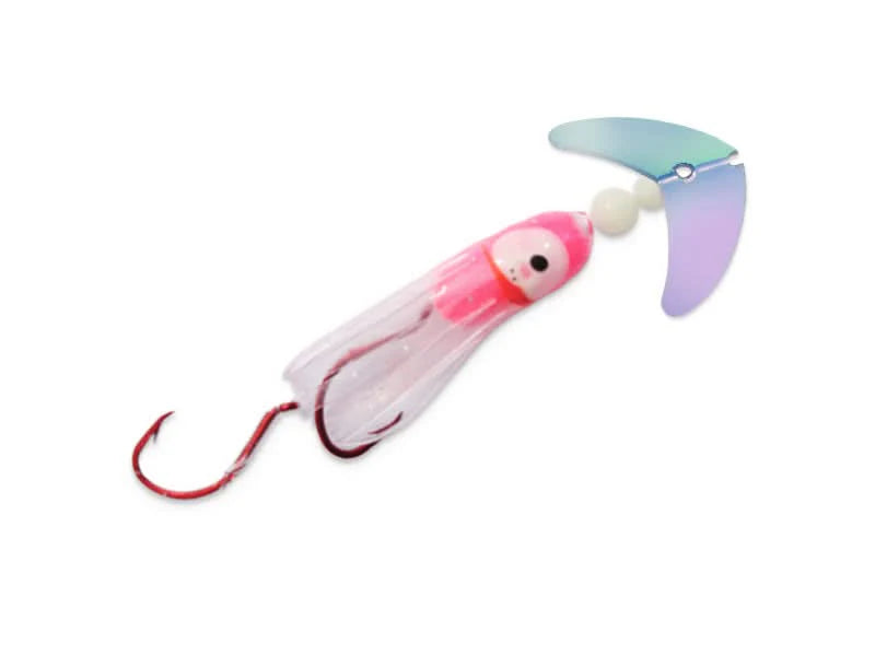 Smile Blade® Kokanee Hoochie Size UV Glo Burst/UV Pink