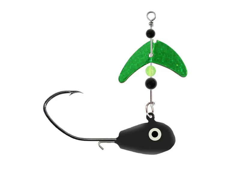 Smile Blade® SD Drift Jig Size 3/8oz Black/Green Sparkle