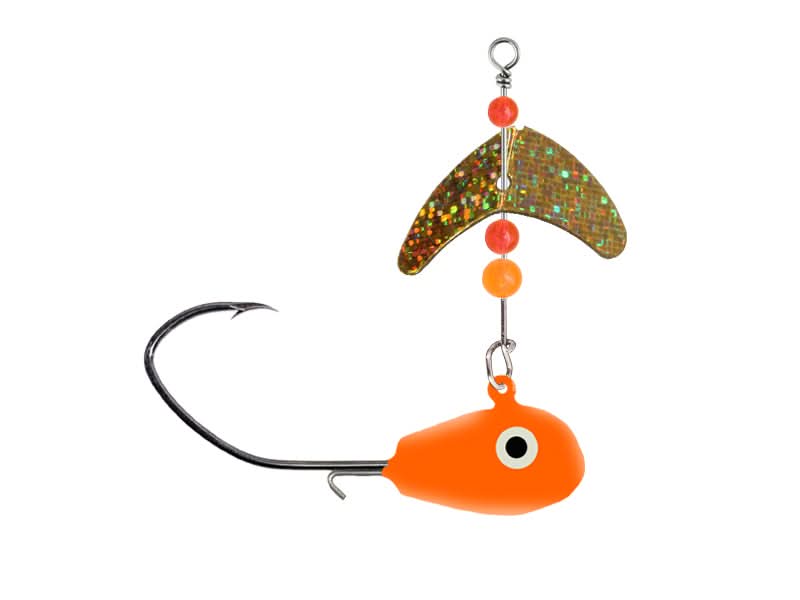 Smile Blade® SD Drift Jig Size 3/8oz Orange/Gold Sparkle