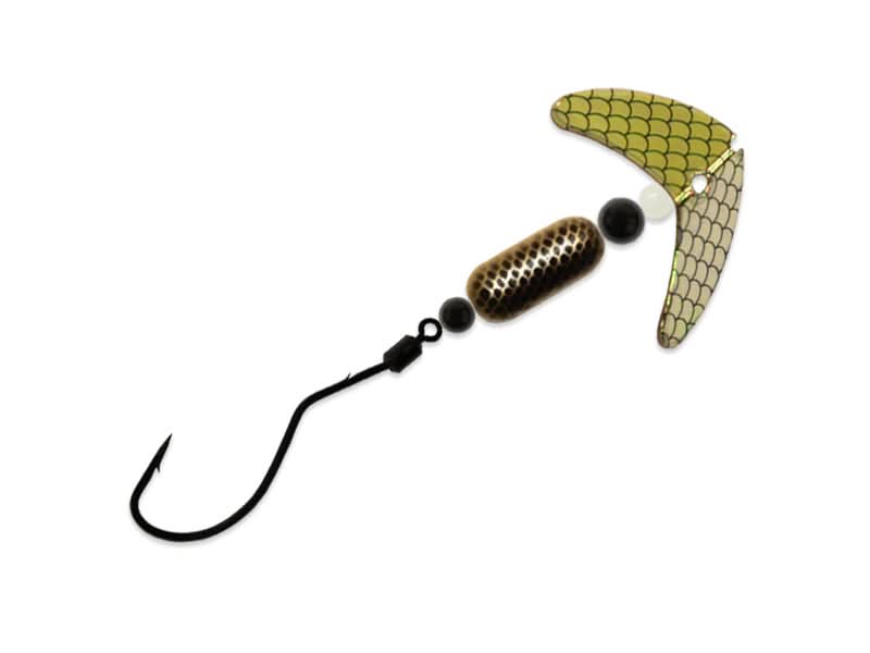 Smile Blade® SpinDrift® Walleye Size 1 Gold Mirror Black Scale/Gold Black Scale