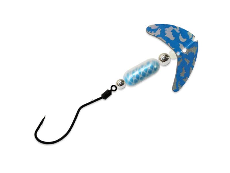 Smile Blade® SpinDrift® Walleye Size 1 Blue Silver Tiger/Pearl Blue Scale