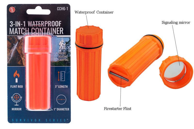 Sona Enterprises 3-in-1 Waterproof Match Tube