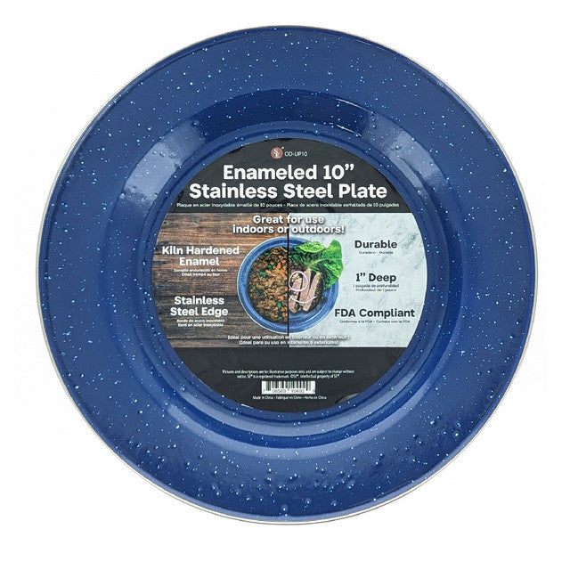Sona Enterprises 10" Enameled Dinner Plate (Blue)