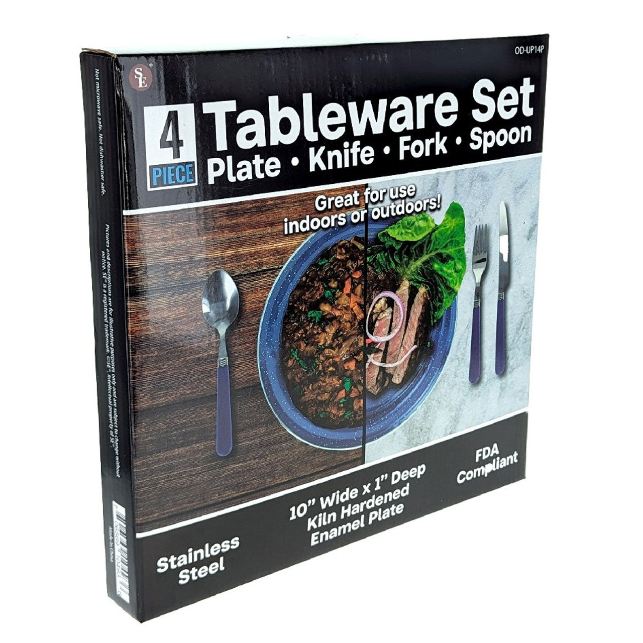 Sona Enterprises Enamel Tableware 4 Piece Set (Blue)