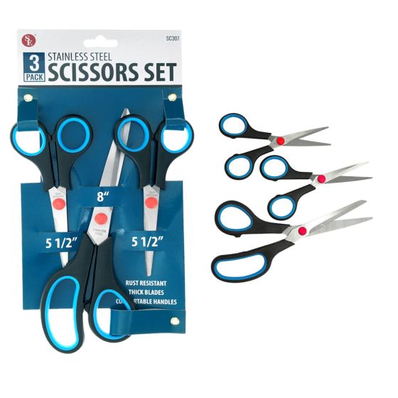 Sona Enterprises 3-Piece Stainless Steel Household Scissors Set